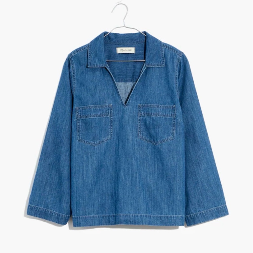 Madewell Denim Nautical Popover Top, XS
